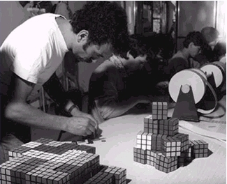 The production of the original Magic
  Cube in Hungary